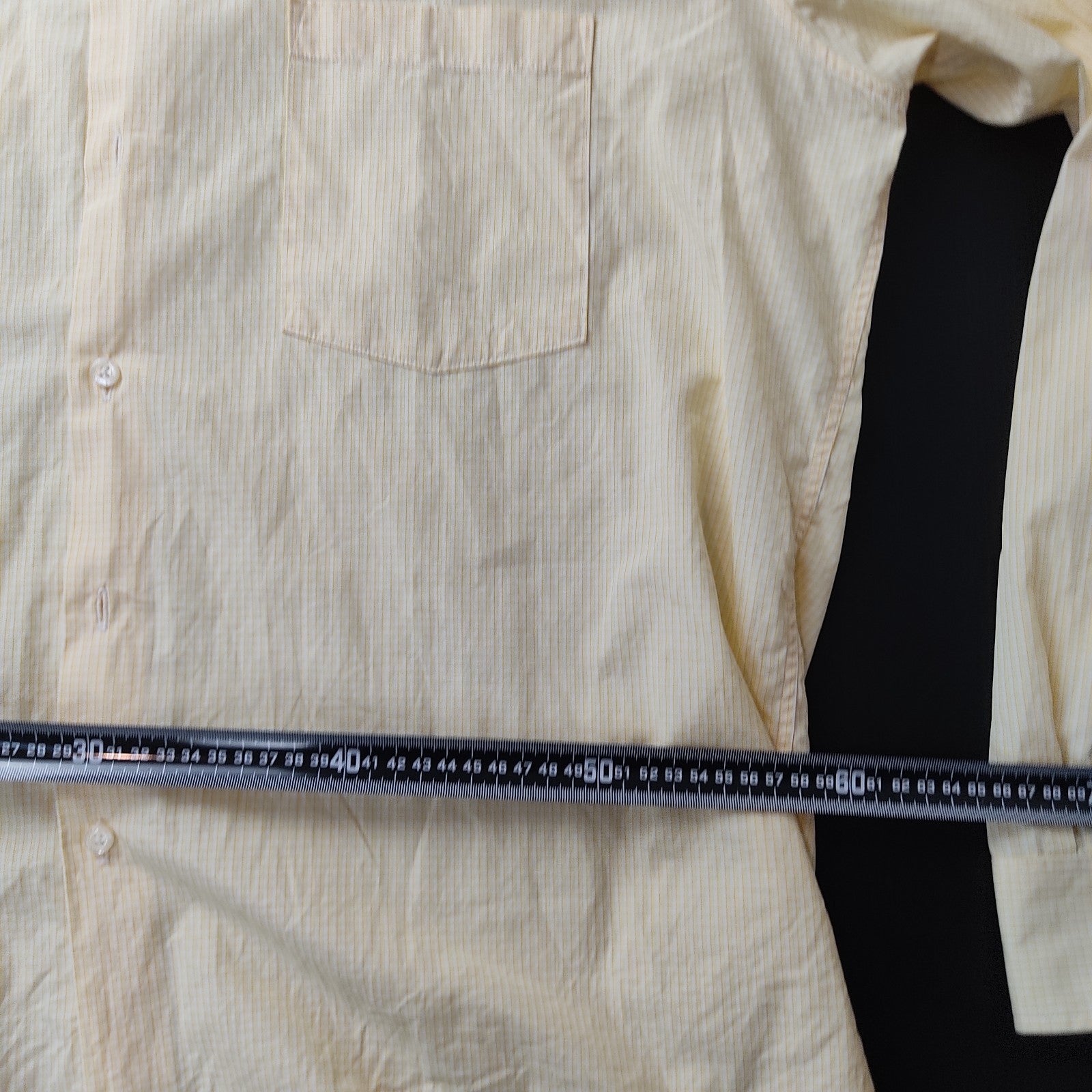 Abelard Couture Mens Dress Shirt Size 47 Yellow Check Italian Fabric Cotton